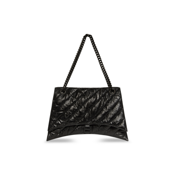 WOMEN'S CRUSH LARGE CHAIN BAG QUILTED IN BLACK