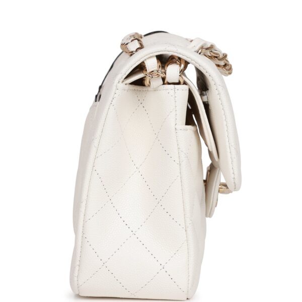 e89d5c8b61b8e301ee729b2cfead600c Chanel Small Classic Double Flap White Caviar Light Gold Hardware