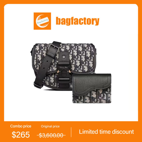 Dior Lady D-Lite bag 1ADPO033YKY_H27E+ Wallet 2ADST012YKY_H27E 2-piece set deals