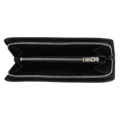 YSL Zip Around Wallet in Grain de Poudre Embossed Leather
