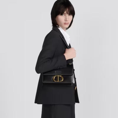 30 MONTAIGNE BAG Black Box Calfskin
