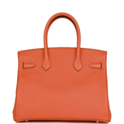e9492fd651459ff5bfd5adc527622674 Hermès Birkin 30 Orange Poppy Clemence Palladium Hardware