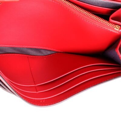e9c369f61d43b19650b58395894443d0 Fendi Continental with Chain in Red Leather