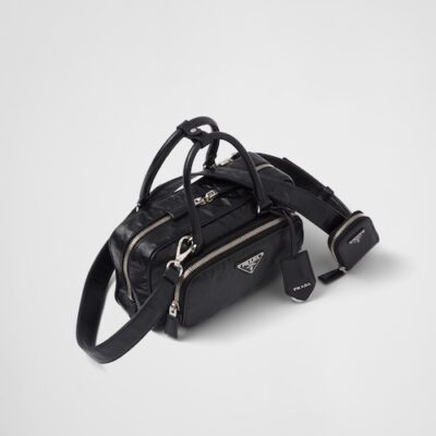 Prada 复古 纳帕皮革 multi-pocket top-handle 黑色 包