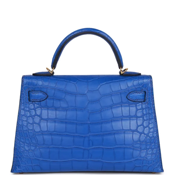 Hermès Kelly Sellier 20 Bleu Royal Matte Alligator Gold Hardware