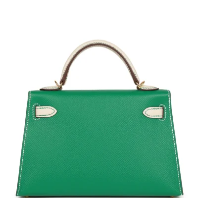 ebe3b979eaf0964513fbfd020abc057f Hermès Special Order (HSS) Kelly Sellier 20 Vert Jade and Craie Epsom Gold Hardware