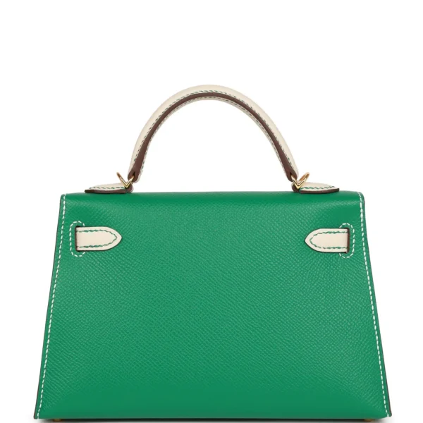 ebe3b979eaf0964513fbfd020abc057f Hermès Special Order (HSS) Kelly Sellier 20 Vert Jade and Craie Epsom Gold Hardware