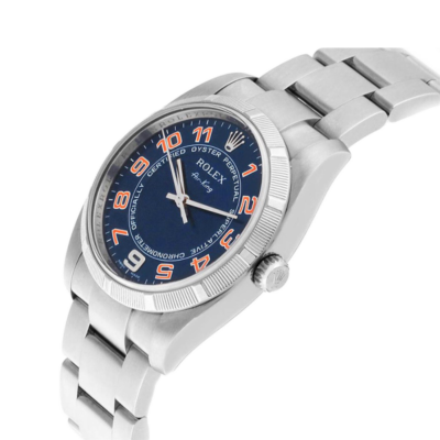 ec57ab722b5a6721b4dacfc5b774ab58 Rolex Air-king 114210BLAO 36MM Blue Dial Silver-tone Case