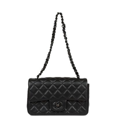 edee2a54531989364c03289e1d97e6fc Chanel Mini Rectangular Flap Bag SO Black Lambskin Black Hardware for MR