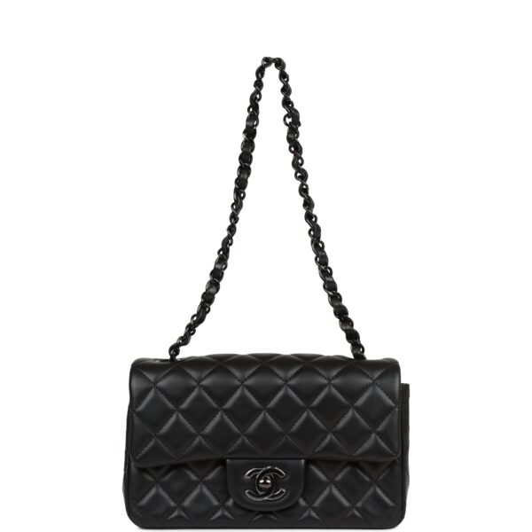 edee2a54531989364c03289e1d97e6fc Chanel Mini Rectangular Flap Bag SO Black Lambskin Black Hardware for MR