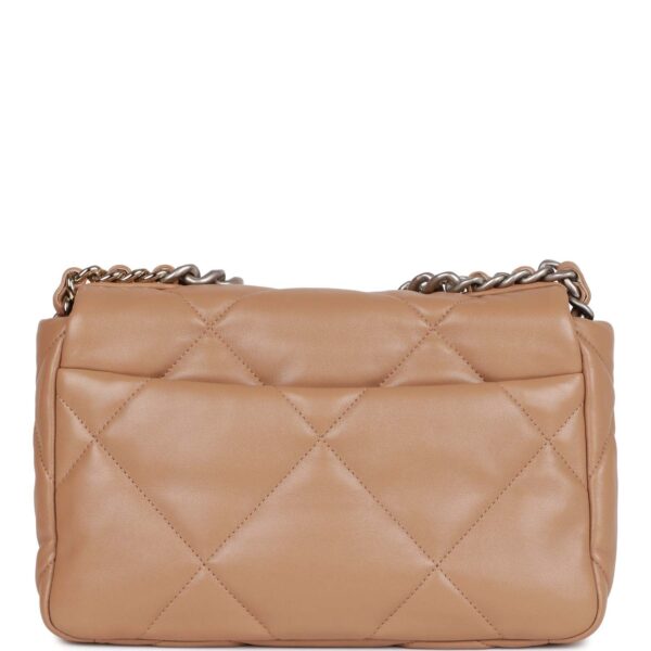 ee07dd30de9b5b9cb6774bc775e7b22b Chanel Medium 19 Flap Bag Beige Calfskin Mixed Hardware