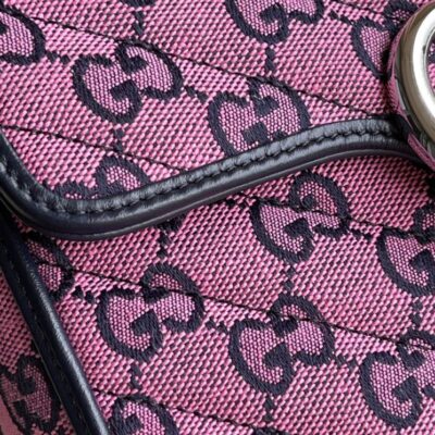 Gucci GG Marmont Multicolor Mini Top Handle Bag 583571 Pink