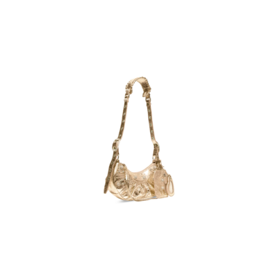 ee52ae717c7405f48b42a0a7a5ca77a4 WOMEN'S LE CAGOLE XS SHOULDER BAG METALLIZED WITH RHINESTONES IN GOLD
