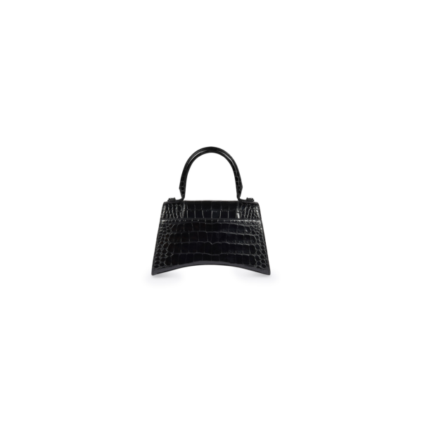 eeb758b4f0cc1374e8bc1821e0fb3035 WOMEN'S HOURGLASS XS HANDBAG CROCODILE EMBOSSED IN BLACK