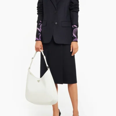 Prada Cleo Maxi 拉丝 皮革 肩背包