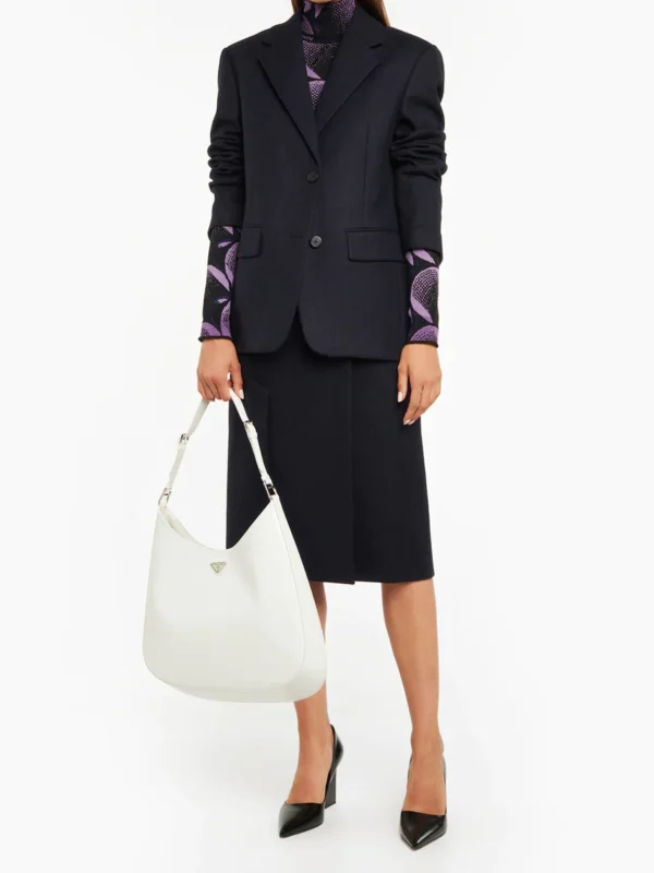 Prada Cleo Maxi 拉丝 皮革 肩背包