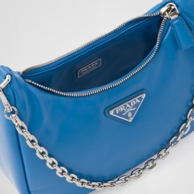 Padded nappa-leather Prada Re-Edition shoulder bag - Light Blue