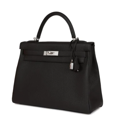Hermès Kelly Retourne 32cm Black Togo Palladium Hardware