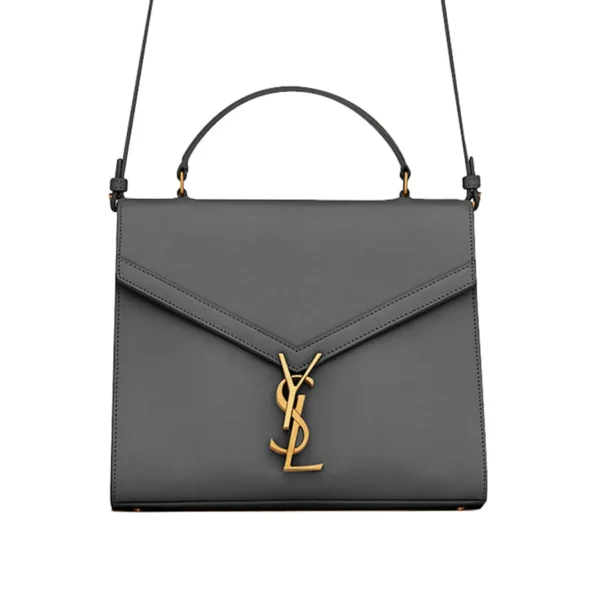 YSL Cassandra Medium Top Handle in Box YSL Leather and Suede