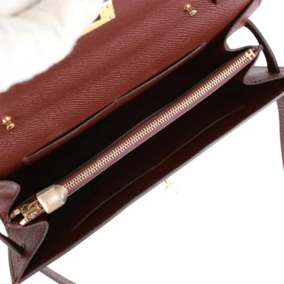 爱马仕 Kelly Go Bordeaux Epsom 金色五金钱包