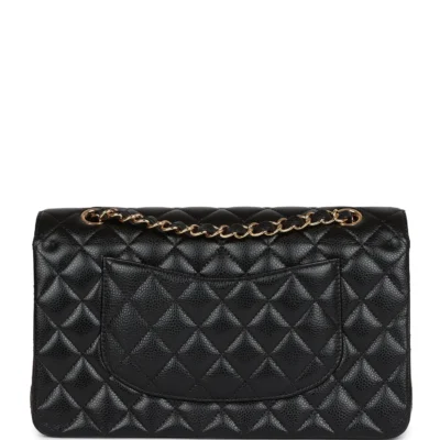 Chanel Medium Classic Double Flap Bag Black Caviar Gold Hardware