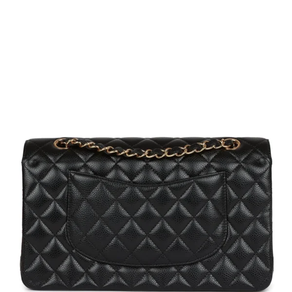 Chanel Medium Classic Double Flap Bag Black Caviar Gold Hardware