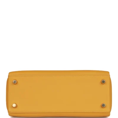 f0acfc367879478dc38d6bfc5105a476 Hermès Kelly Retourne 25 Jaune Ambre Swift Gold Hardware