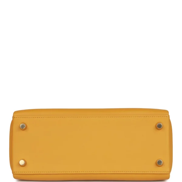f0acfc367879478dc38d6bfc5105a476 Hermès Kelly Retourne 25 Jaune Ambre Swift Gold Hardware