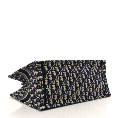 CHRISTIAN DIOR Oblique Medium Book Tote Blue Multicolor