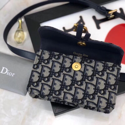 f136cd51ba2ac392836867e73e34b09b Dior Blue Oblique Saddle Belt Bag