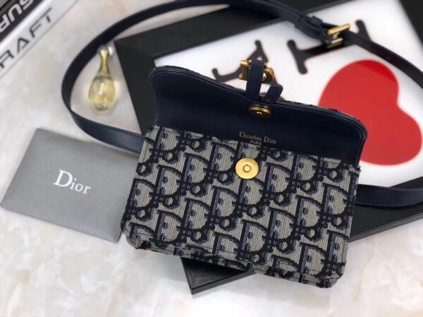 f136cd51ba2ac392836867e73e34b09b Dior Blue Oblique Saddle Belt Bag