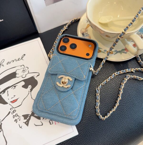 f13bd75ff4e6d133d80787bda3706525c3495e87f37caa33824b558fca99becb Chanel Denim CC Crossbody iPhone Case with Card Slot