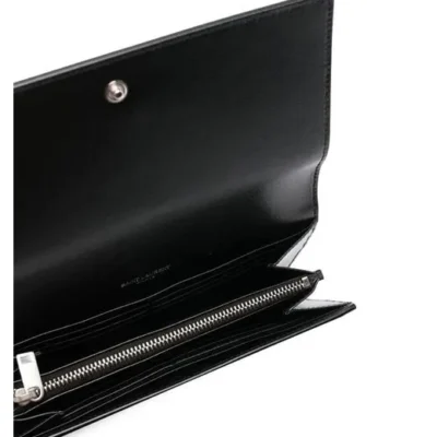 YSL Kate Monogram Studded Clutch in Black