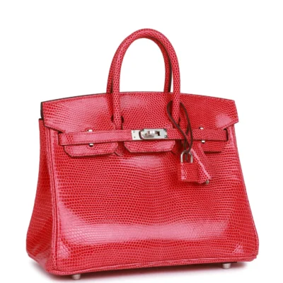 Hermès Birkin 25 Rose Extreme Lizard Palladium Hardware