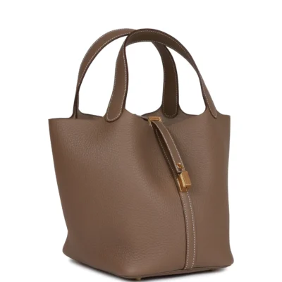 Hermès Picotin Lock 22 Etoupe Clemence Gold Hardware
