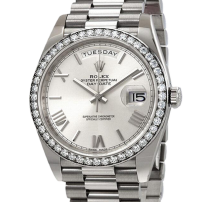 Rolex Day-Date 228349SRP 40MM Silver Dial Silver-tone Case