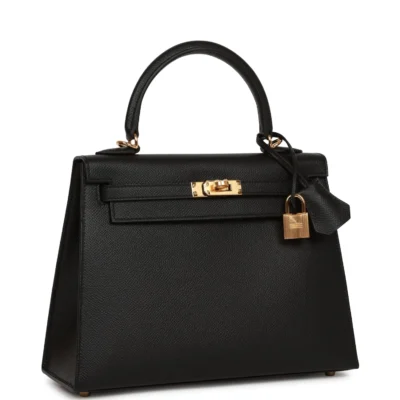 f3140fb830f82d541efa1c6a8a75dc26 Hermès Kelly Sellier 25 Black Epsom Gold Hardware