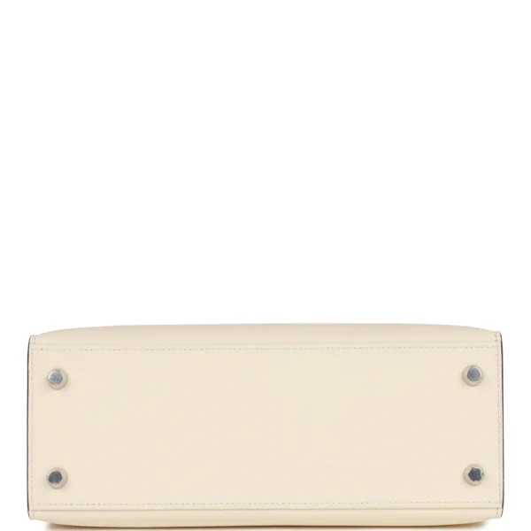 Hermès Special Order (HSS) Kelly Sellier 25 Nata and Rose Azalee Epsom Palladium Hardware