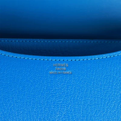 Hermès Constance 18 Bleu Hydra Chevre Gold Hardware