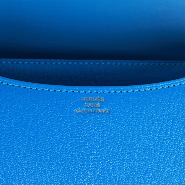 Hermès Constance 18 Bleu Hydra Chevre Gold Hardware