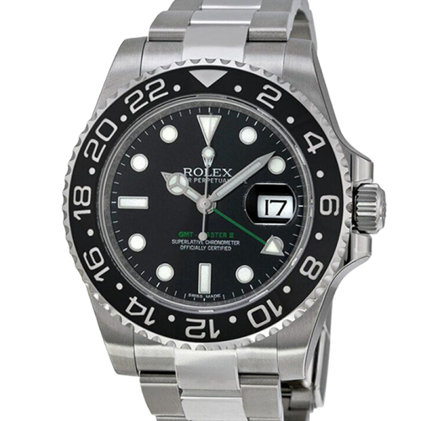 ساعة Rolex Gmt Master Ii 116710LN 40MM أسود مينا فضي اللون علبة