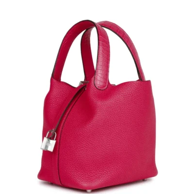 Hermès Picotin Lock 18 Framboise Clemence and Matte Alligator Touch Palladium Hardware