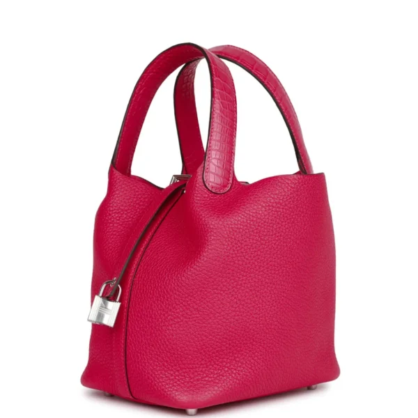 Hermès Picotin Lock 18 Framboise Clemence and Matte Alligator Touch Palladium Hardware