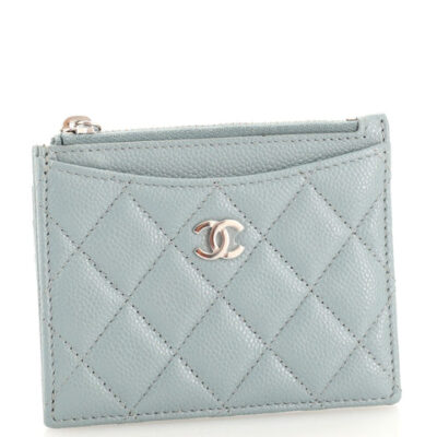 Chanel CC Zip Card Holder Quilted Caviar