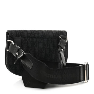 f5e374b878a06cc5fd29a0a0a448dda6 CHRISTIAN DIOR Oblique Saddle Messenger Bag Blue Black