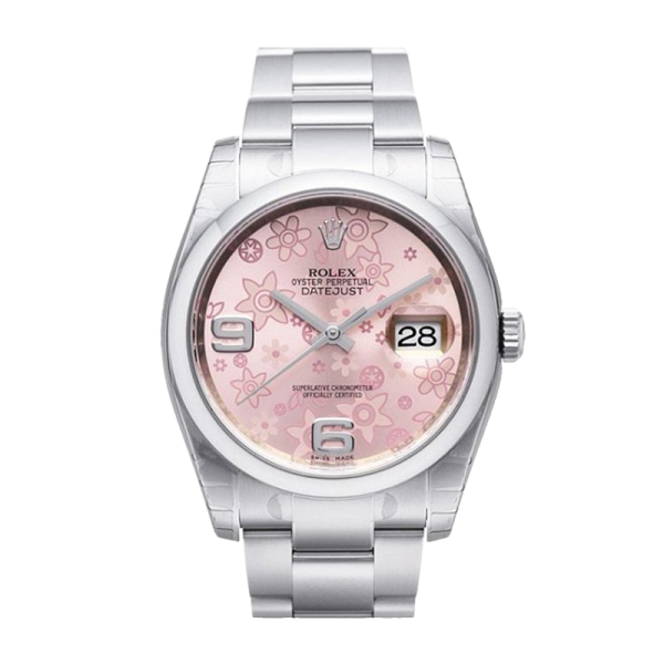 Rolex Datejust 116200PFAO 36MM Pink Floral Dial Silver-tone Case