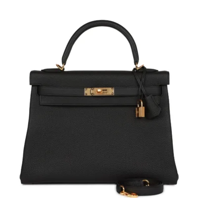 f6de603a26438b71793055568ce9e350 Hermès Kelly Retourne 32 Black Togo Gold Hardware