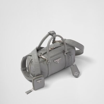 Prada Small antique nappa leather top handle bag - Slate Gray