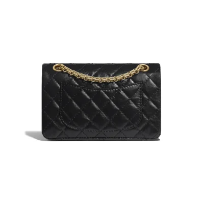 MINI 2.55 HANDBAG Aged Calfskin & Gold-Tone Metal Black