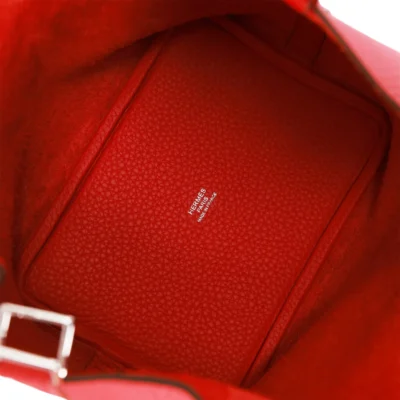 Hermès Picotin Lock 18 Vermillion Clemence Palladium Hardware